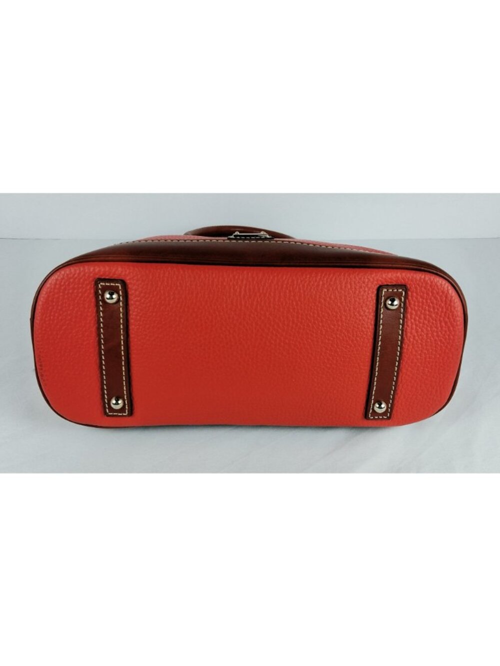 Dooney & Bourke Pebble Leather Domed Dark Salmon Satchel / Cross Body NWT - Picture 6 of 16